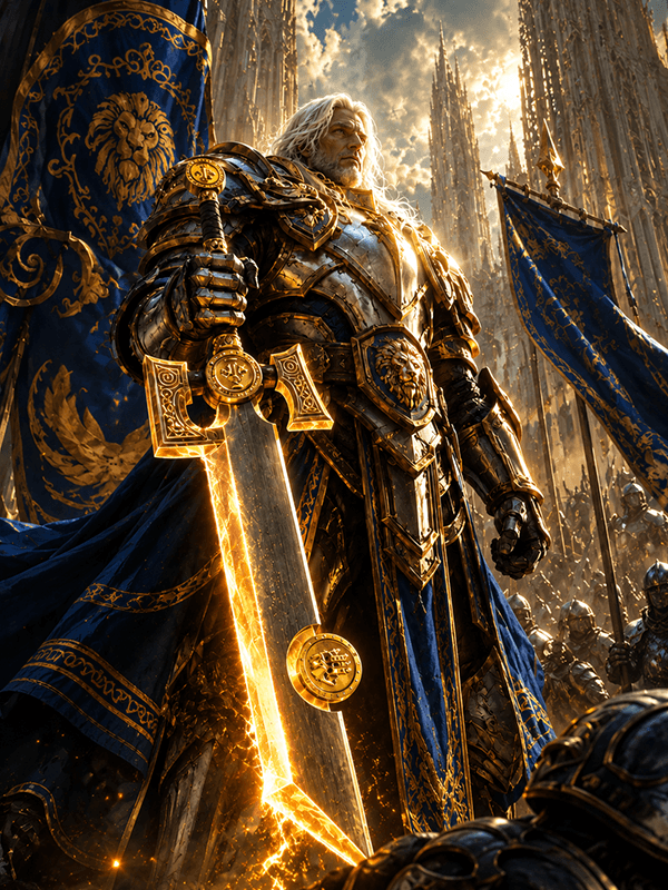 Highlord Mograine wielding his Ashbringer sword Highlord Mograine wielding his Ashbringer sword